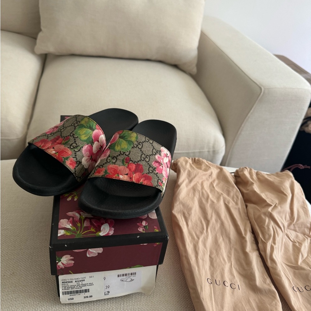 Gucci Floral Slide Sandals